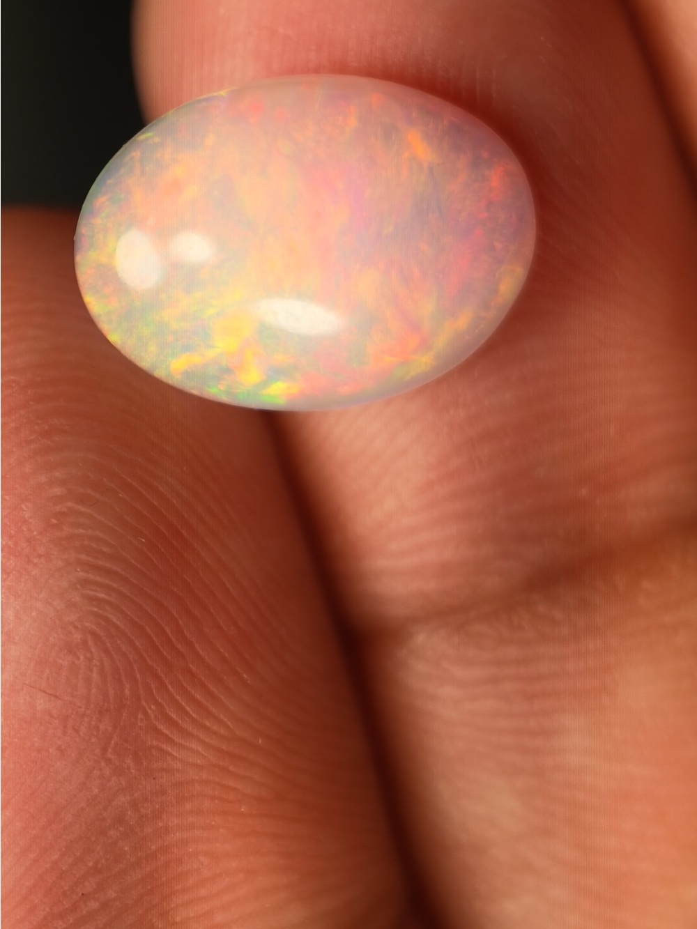 2.9 Ct Natural Ethiopian Opal Cabochon Fire Play Loose Gemstone